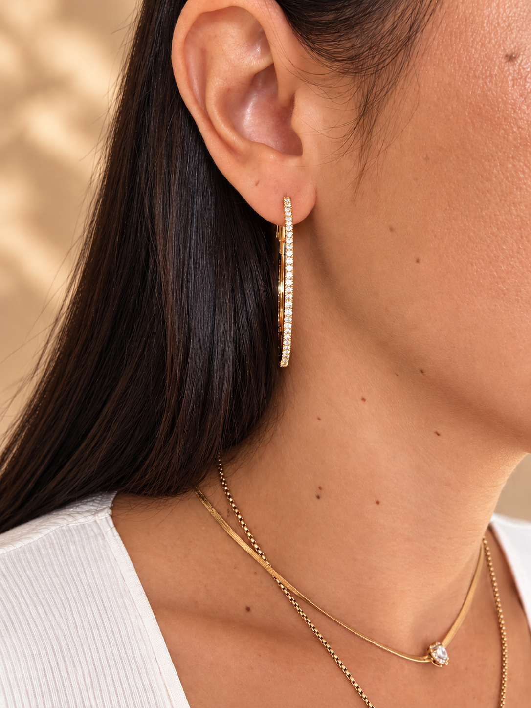 Orecchini cerchio strass