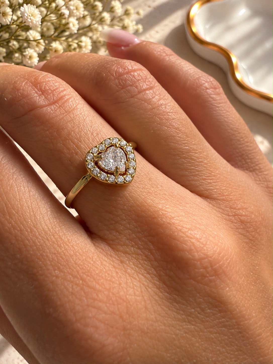 Anello Cuore di Perla