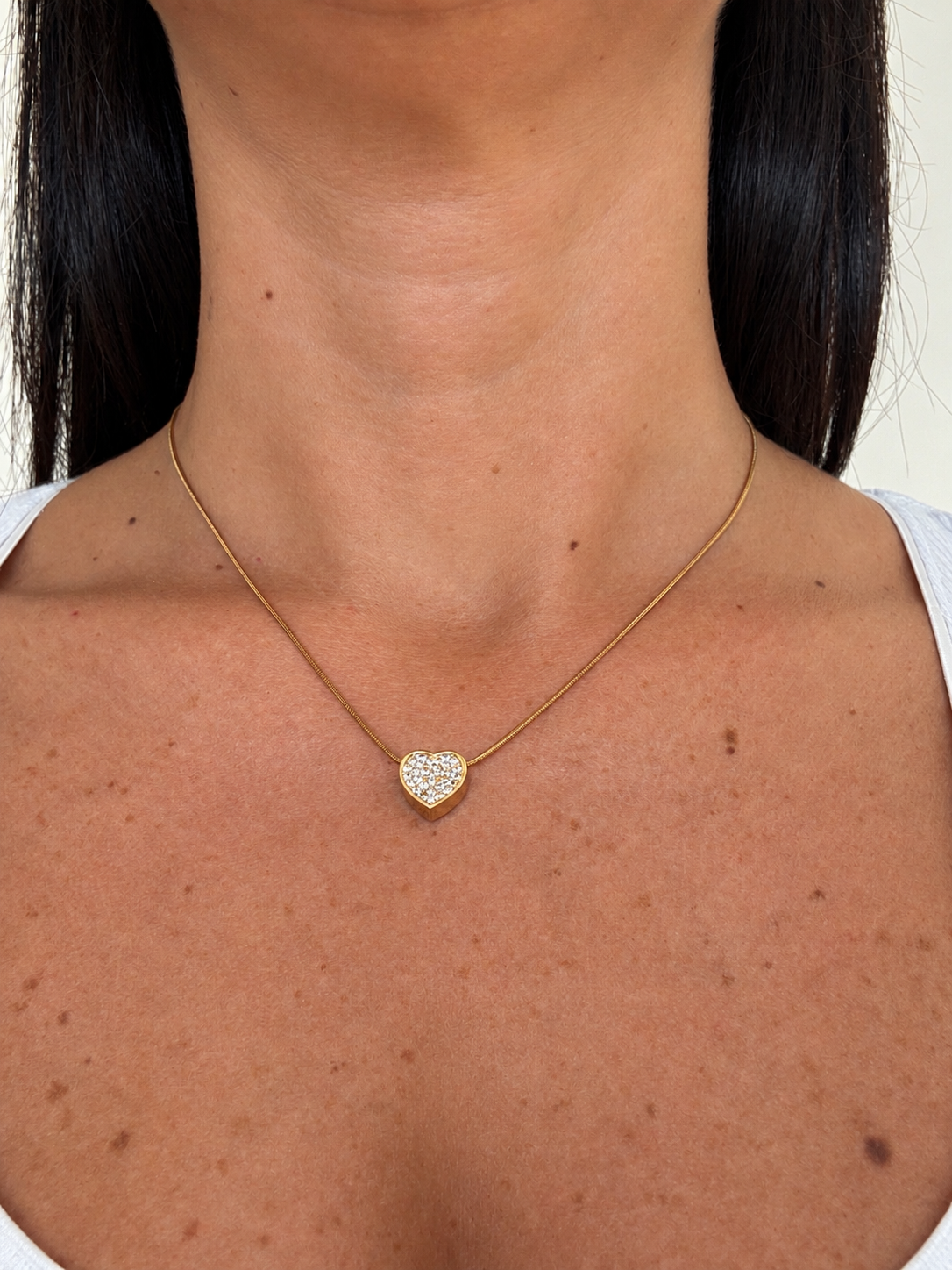 Collana cuore strass
