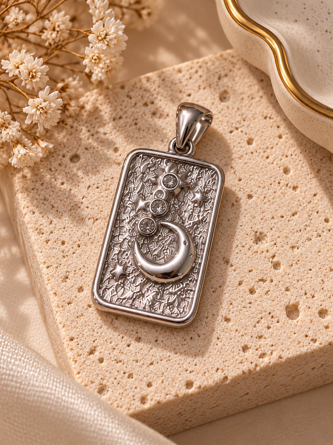 Ciondolo luna argento